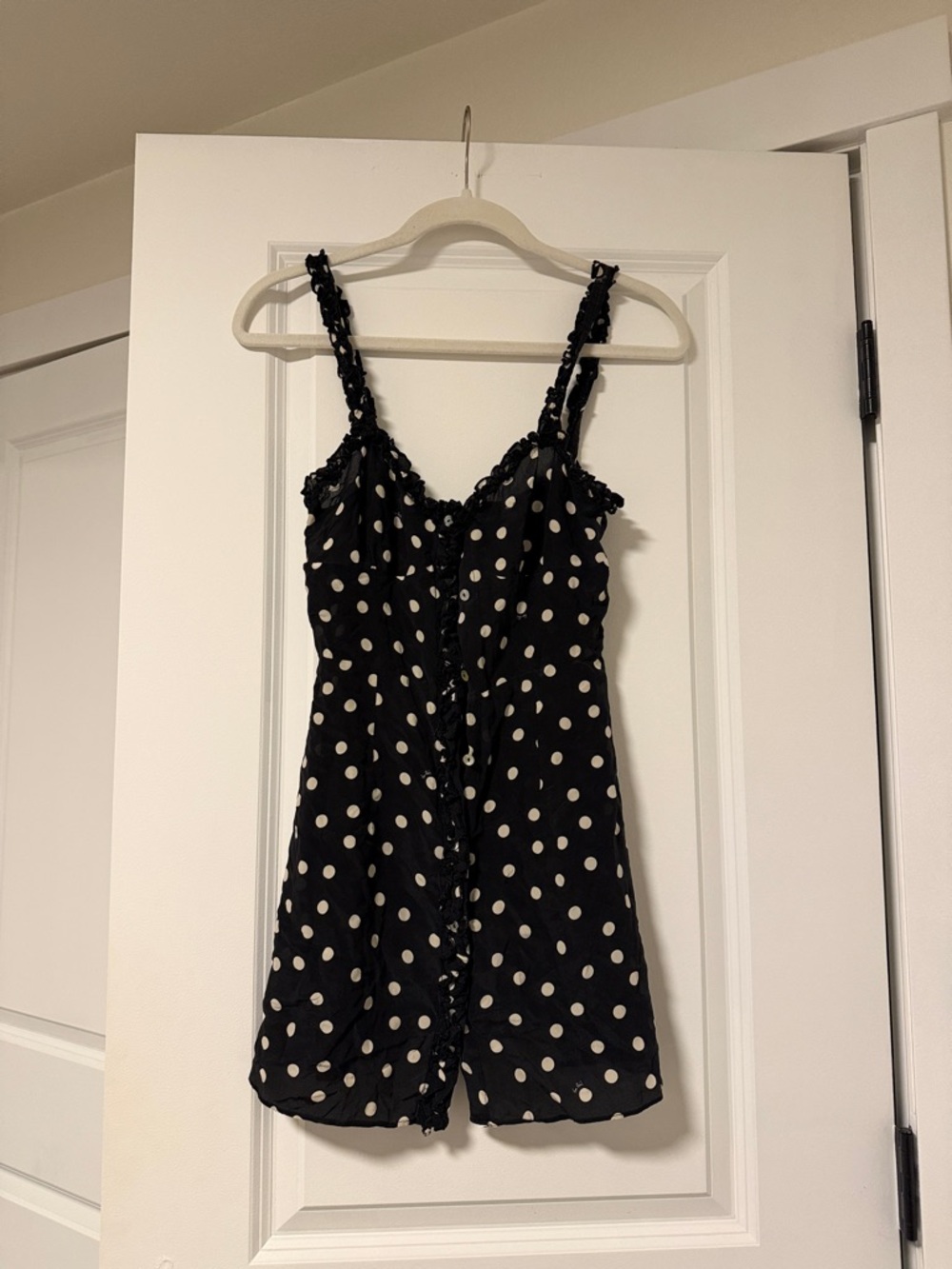 Black Polka Dot Women's Slip Dress